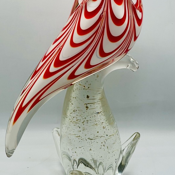 Murano 13” Glass Pulled Feather Design Cockatoo - Picture 5 of 14